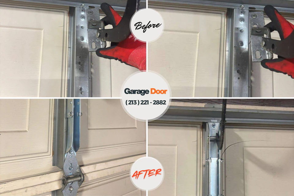 Before and after: garage door repair Temple City, CA